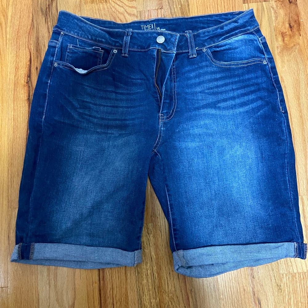Time and Tru Dark Blue Denim Shorts